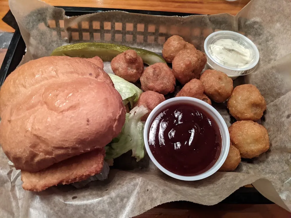 Haddock Sandwich with Deep Fried Mushrooms